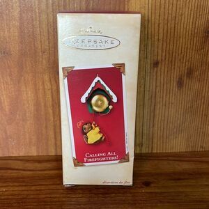 Hallmark Keepsake Ornament Calling all Firefighters mouse pulling fire bell 2002